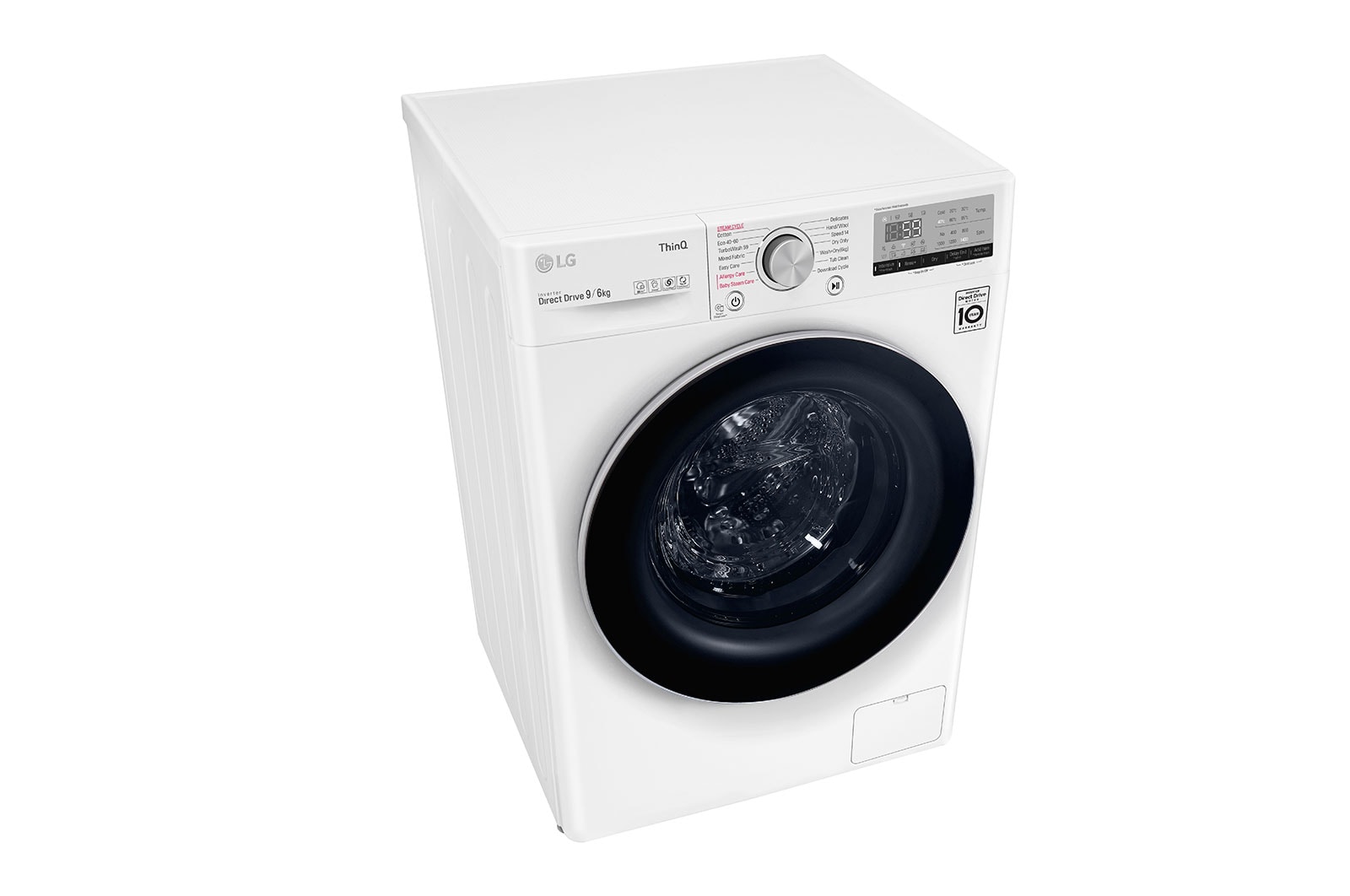 LG 9 kg / 6 kg Tvättmaskin/Torktumlare(Vit) - Energiklass E, Steam™, TurboWash™, Smart Diagnosis™, K4DV709H0W