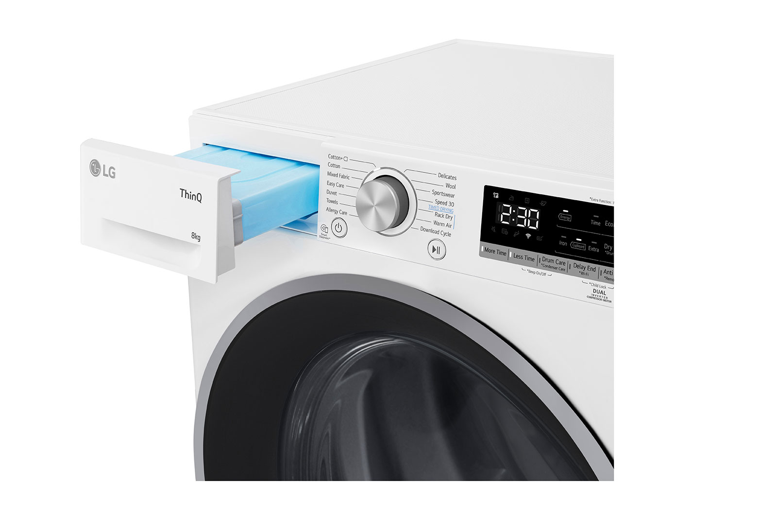 LG 8-kg DUAL Inverter Heat Pump™ -torktumlare med ™ Eco Hybrid™ och värmepumpsteknologi, P0AOTR1W9