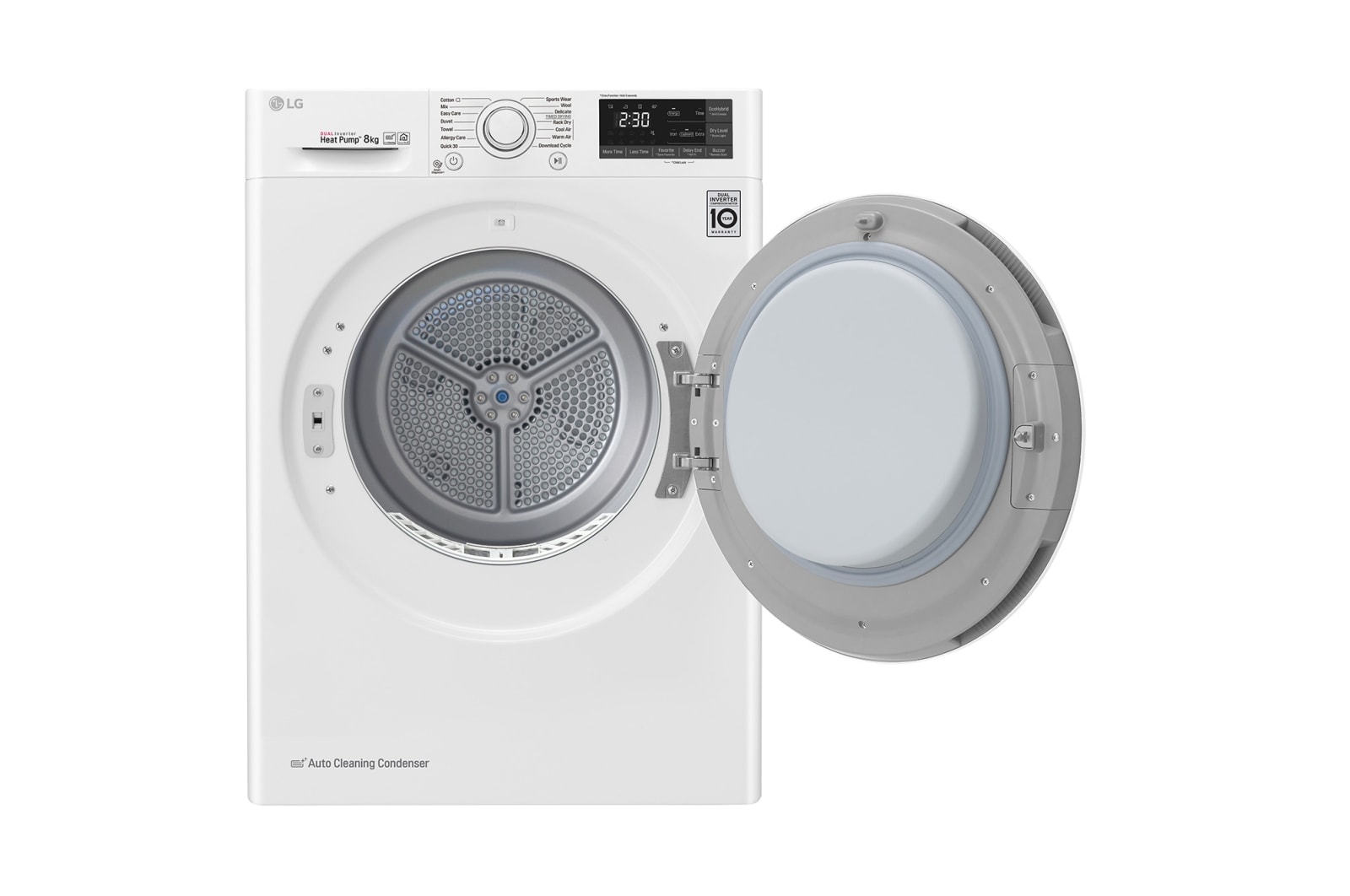 LG 8-kg DUAL Inverter Heat Pump™ -torktumlare med ™ Eco Hybrid™ och värmepumpsteknologi , RC80U2AV0W