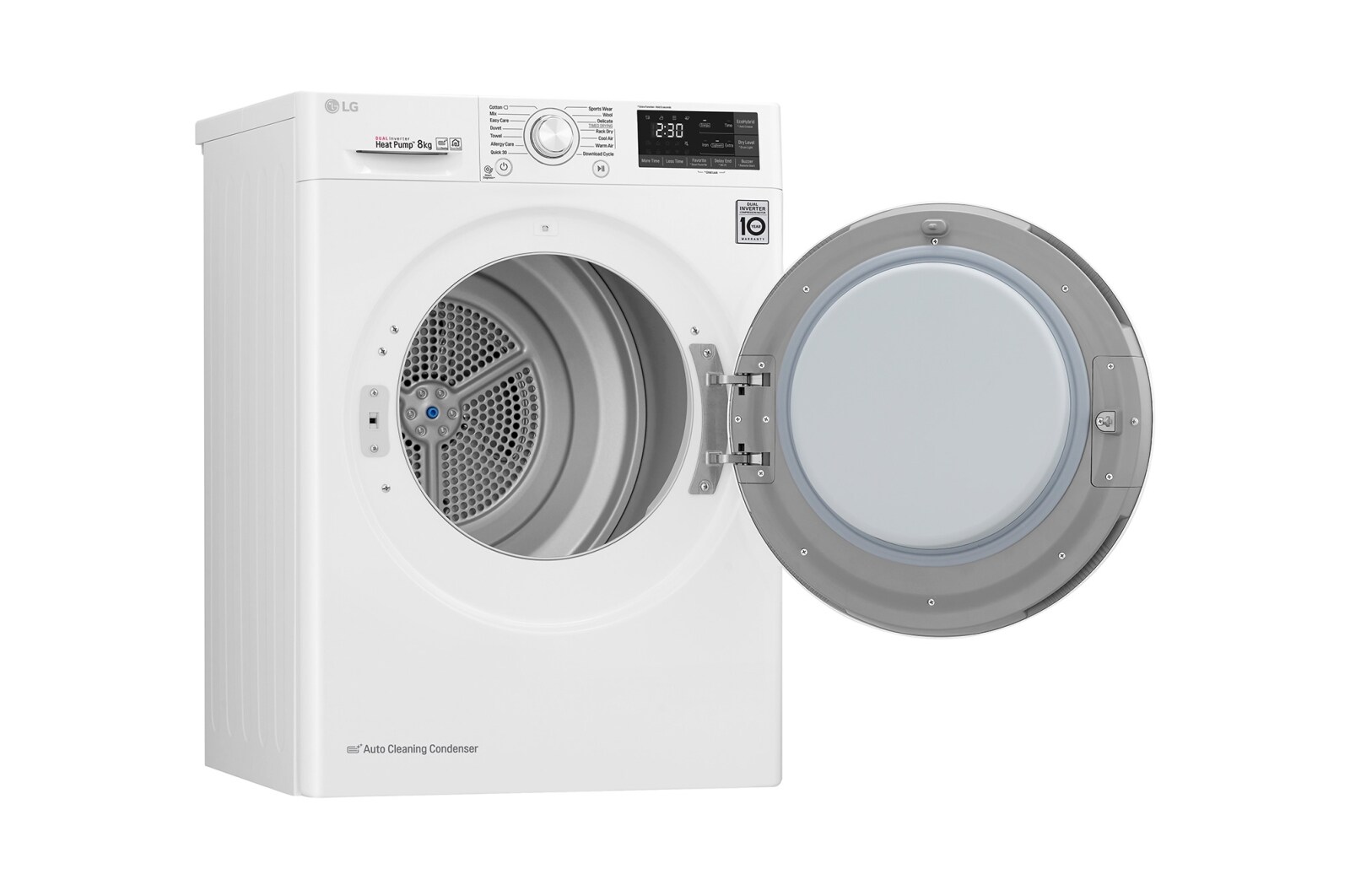LG 8-kg DUAL Inverter Heat Pump™ -torktumlare med ™ Eco Hybrid™ och värmepumpsteknologi , RC80U2AV0W