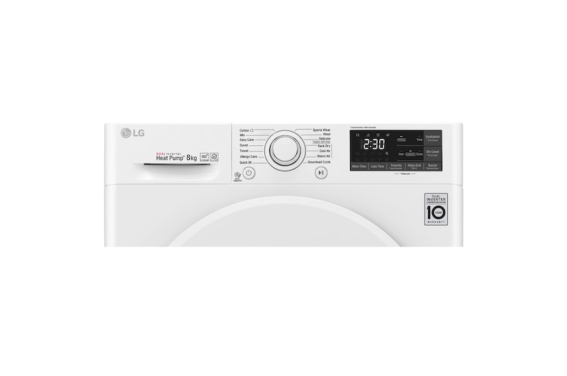 LG 8-kg DUAL Inverter Heat Pump™ -torktumlare med ™ Eco Hybrid™ och värmepumpsteknologi , RC80U2AV0W