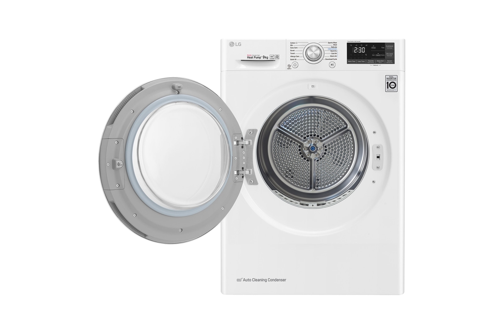 LG 9-kg DUAL Inverter Heat Pump™ -torktumlare med ™ Eco Hybrid™ och värmepumpsteknologi , RC90U2AV2W