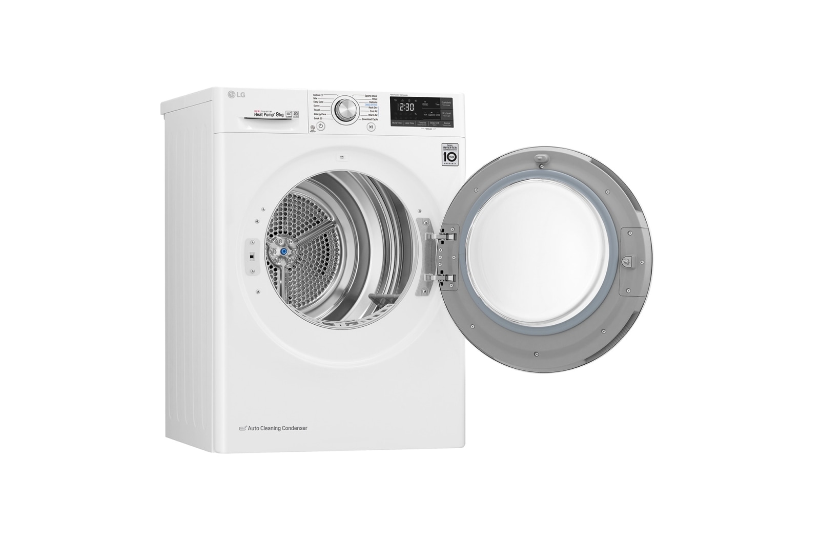 LG 9-kg DUAL Inverter Heat Pump™ -torktumlare med ™ Eco Hybrid™ och värmepumpsteknologi , RC90U2AV2W