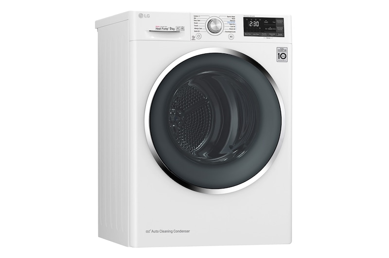 LG 9-kg DUAL Inverter Heat Pump™ -torktumlare med ™ Eco Hybrid™ och värmepumpsteknologi , RC90U2AV2W