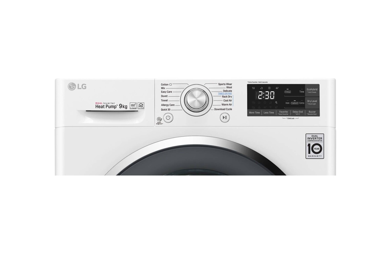 LG 9-kg DUAL Inverter Heat Pump™ -torktumlare med ™ Eco Hybrid™ och värmepumpsteknologi , RC9DN9029
