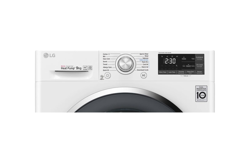 LG 9-kg DUAL Inverter Heat Pump™ -torktumlare med ™ Eco Hybrid™ och värmepumpsteknologi , RC9DN9029