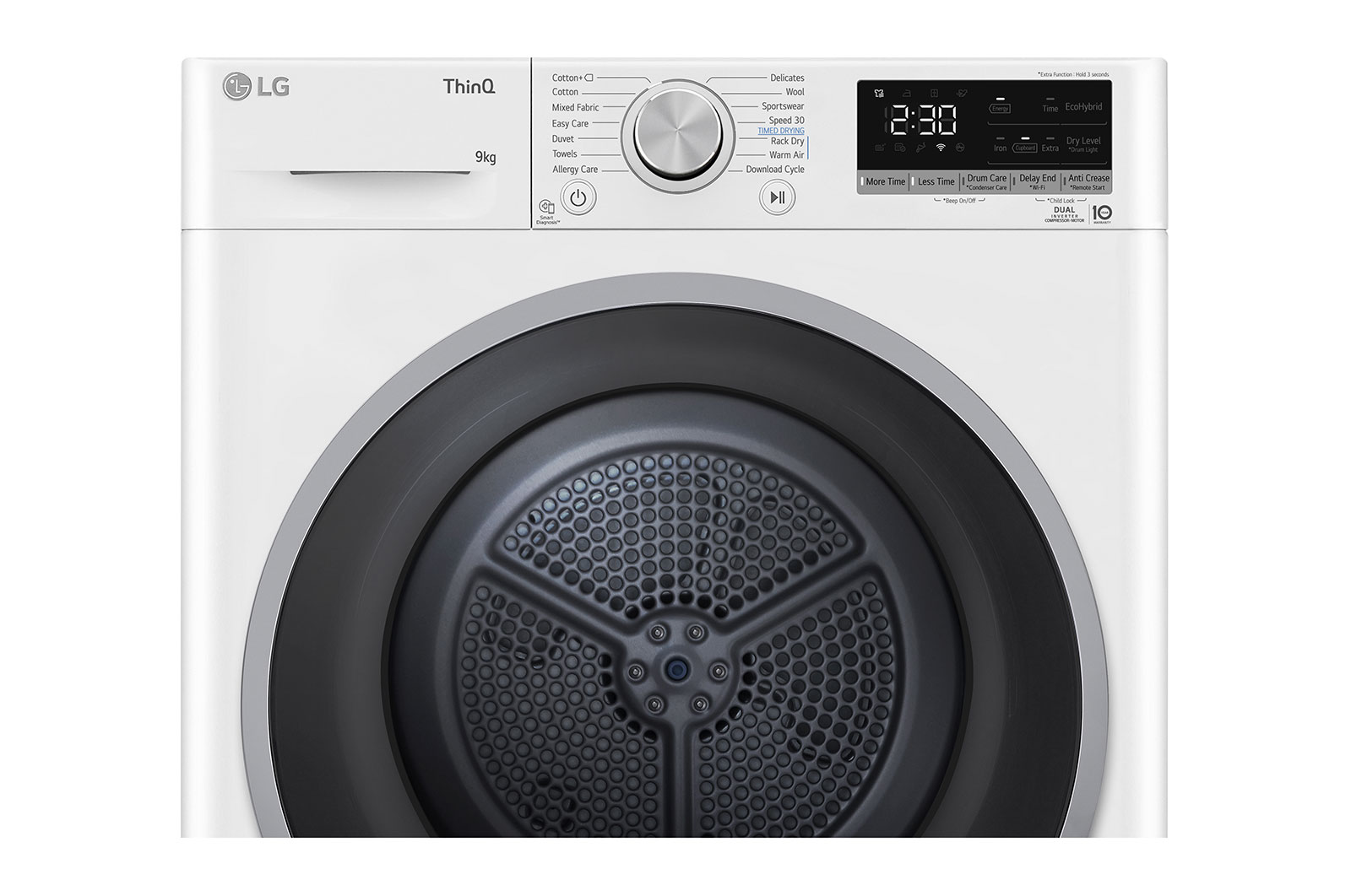 LG 9-kg DUAL Inverter Heat Pump™ -torktumlare med ™ Eco Hybrid™ och värmepumpsteknologi, RH90V5AV7N