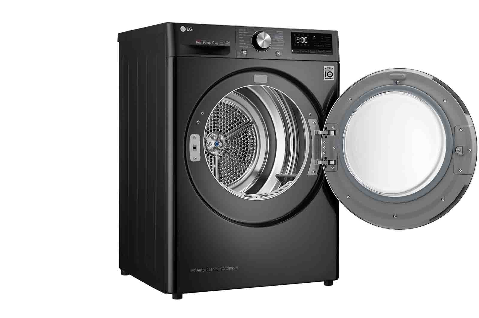 LG Svart 9-kg DUAL Inverter Heat Pump™ -torktumlare med ™ Eco Hybrid™ och värmepumpsteknologi , RV9DN902B
