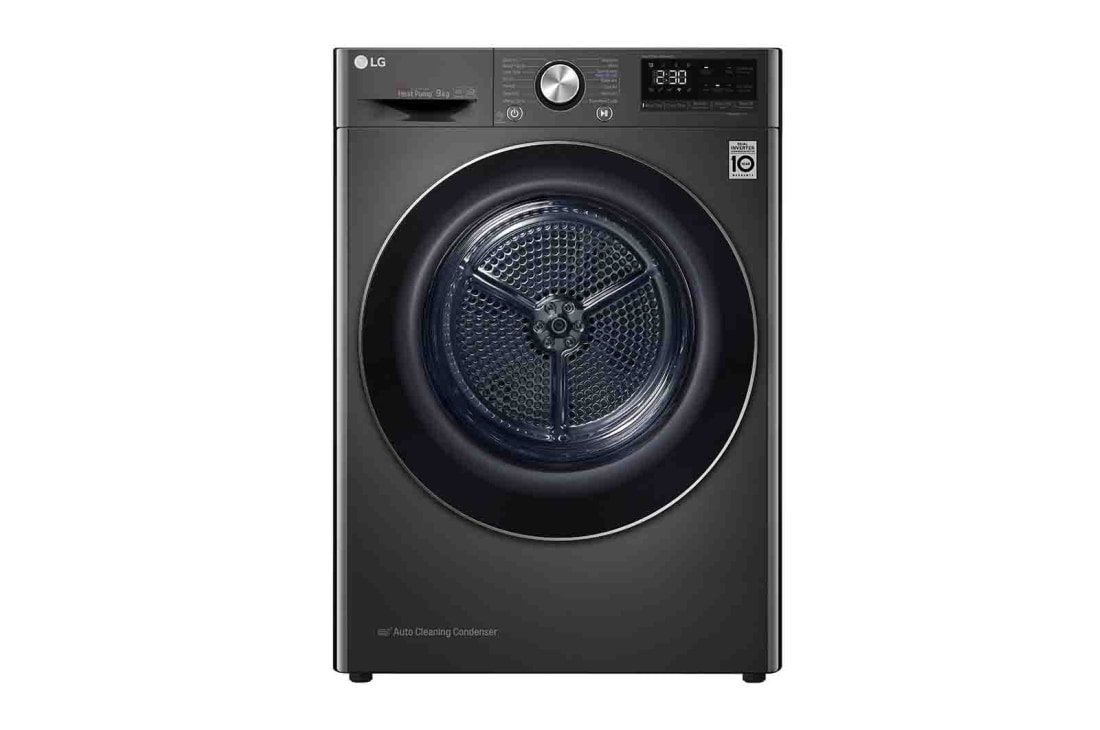 LG Svart 9-kg DUAL Inverter Heat Pump™ -torktumlare med ™ Eco Hybrid™ och värmepumpsteknologi , RV9DN902B