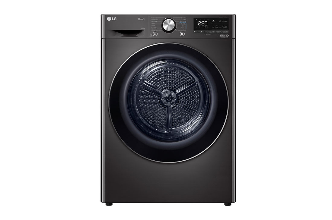 LG Svart 9-kg DUAL Inverter Heat Pump™ -torktumlare med ™ Eco Hybrid™ och värmepumpsteknologi , RV9DN903B