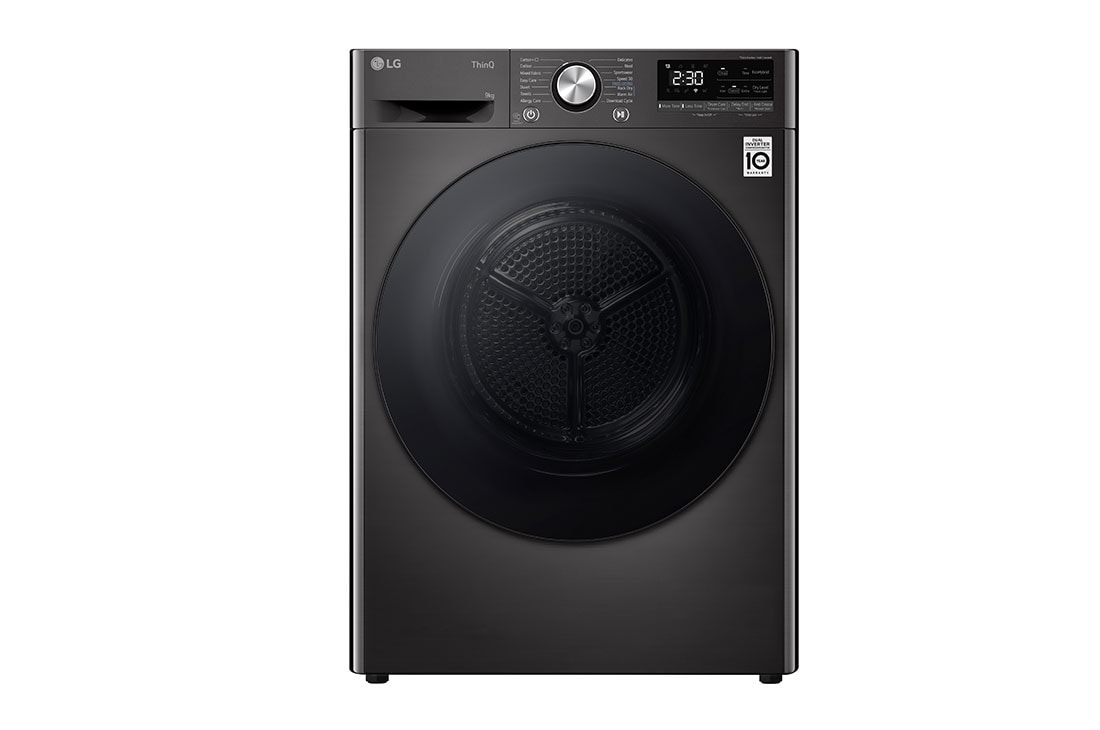 LG Svart 9-kg DUAL Inverter Heat Pump™ -torktumlare med ™ Eco Hybrid™ och värmepumpsteknologi , RV9DN903P