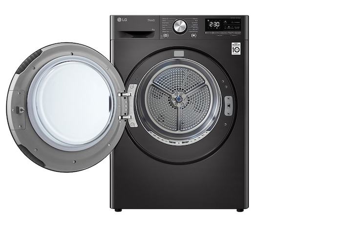 LG Svart 9-kg DUAL Inverter Heat Pump™ -torktumlare med ™ Eco Hybrid™ och värmepumpsteknologi , RV9DN903P