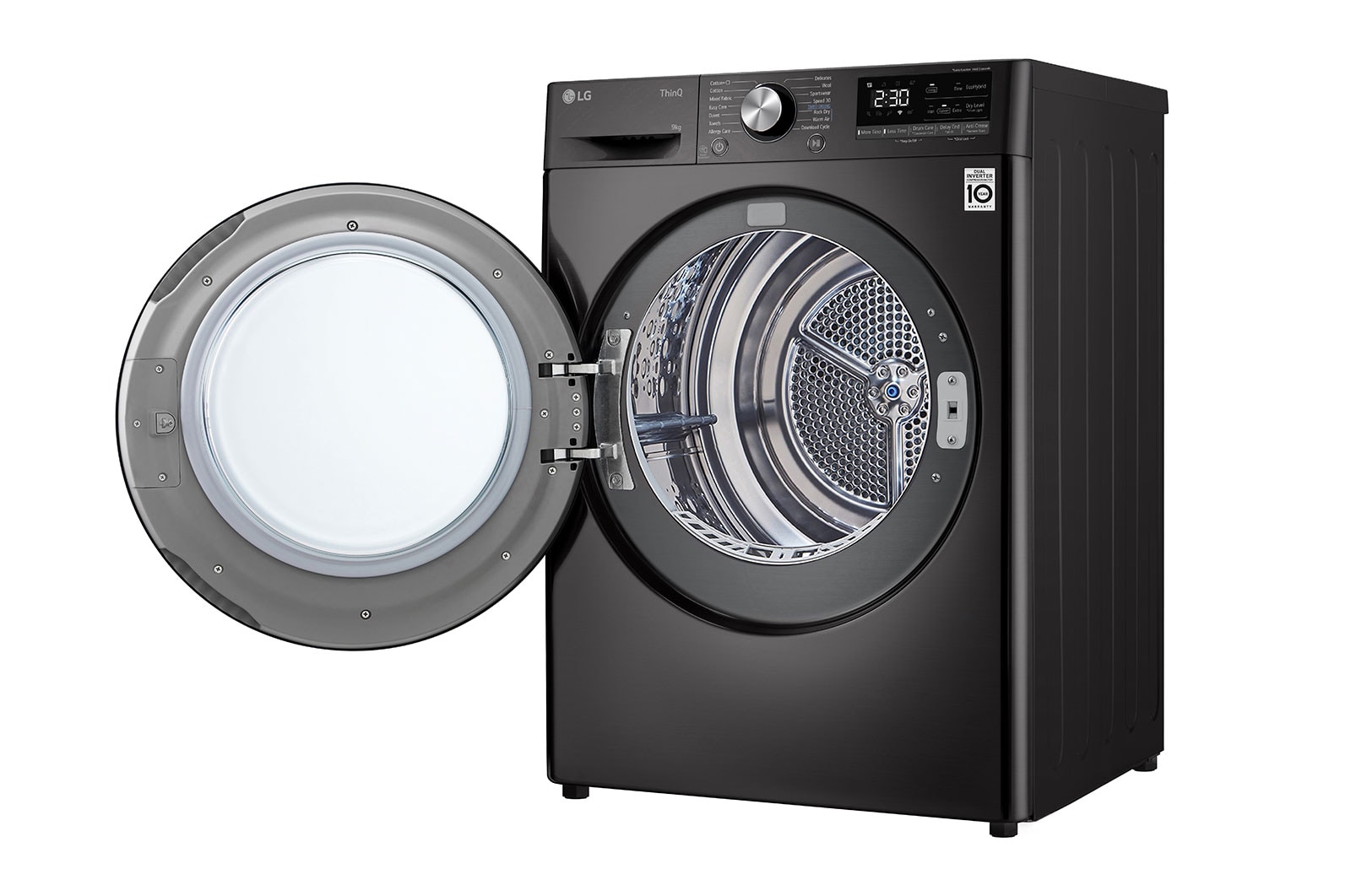 LG Svart 9-kg DUAL Inverter Heat Pump™ -torktumlare med ™ Eco Hybrid™ och värmepumpsteknologi , RV9DN903P