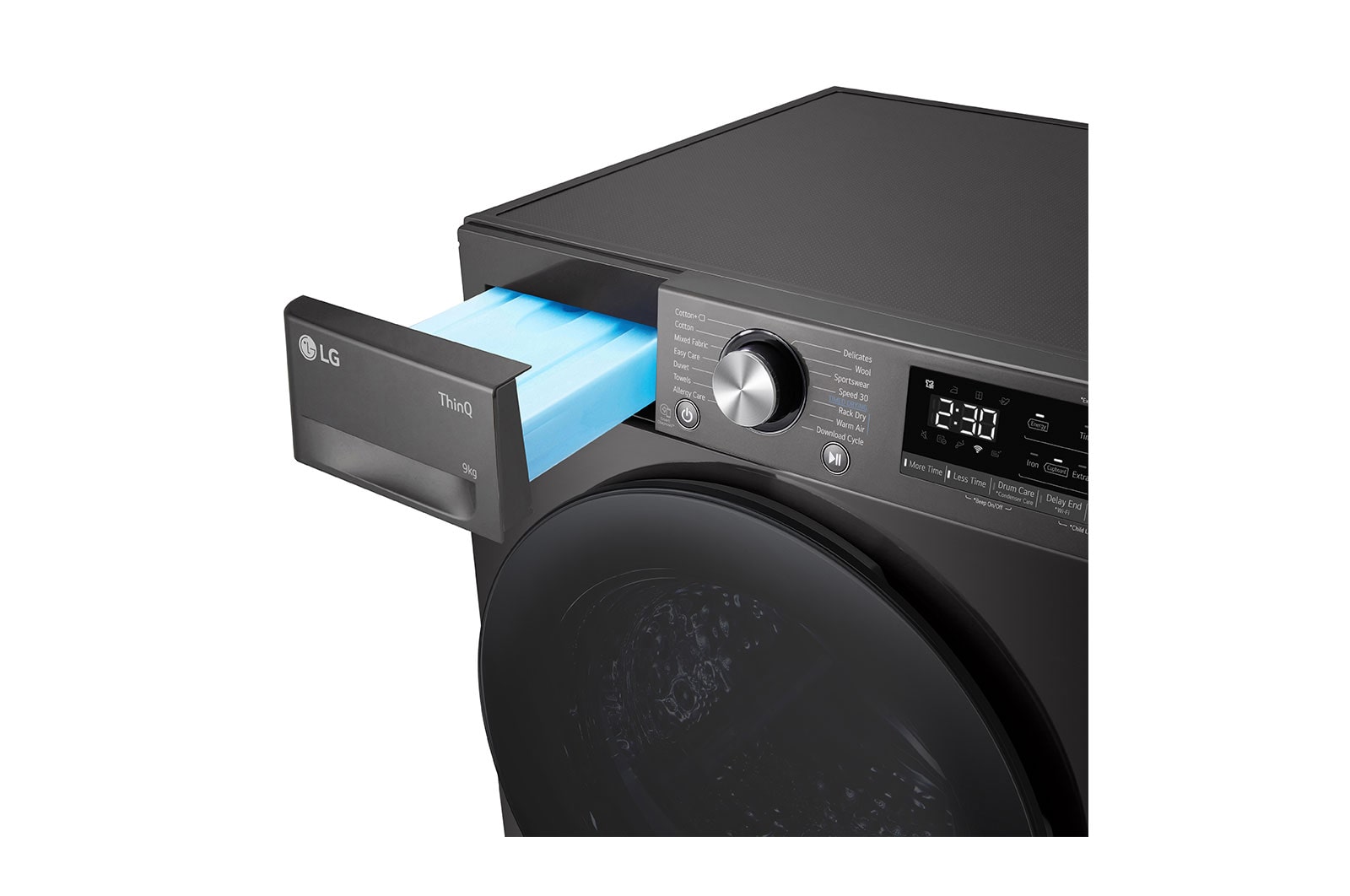 LG Svart 9-kg DUAL Inverter Heat Pump™ -torktumlare med ™ Eco Hybrid™ och värmepumpsteknologi , RV9DN903P