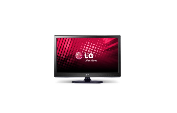 Vy framifrån av Stilren LED TV i borstad finish med USB och mediaspelare 19LS350T