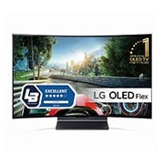 LG OLED Flex, Vänstervänd Flex sedd från 45-graders vinkel framifrån med en helt krökt skärm., 42LX3Q6LA
