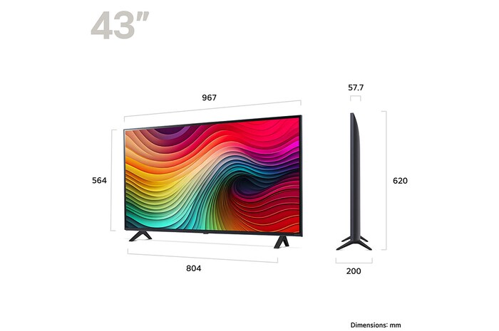 LG 43" NanoCell AI NANO81 4K Smart TV 2024, 43NANO81T6A
