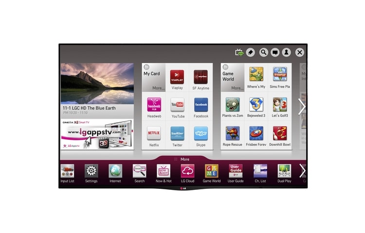 Vy framifrån av LG GALLERY OLED TV 55EA870V