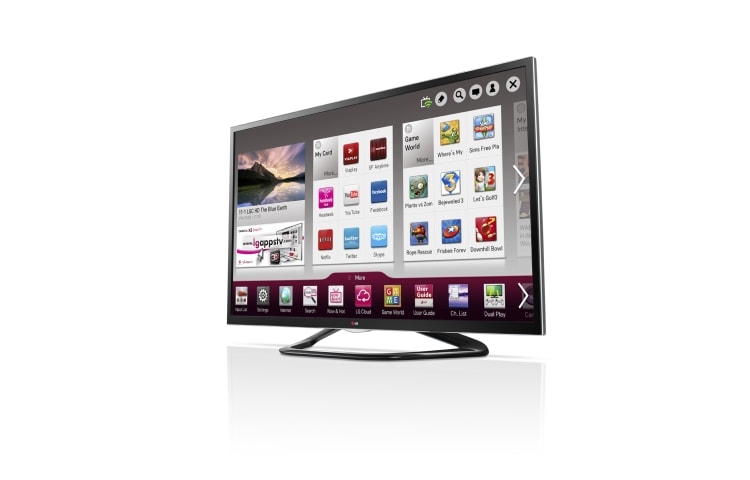 LG Svart 55 tums SMART TV med kantbelyst LED-skärm, 0,9 GHz dual core-processor och 1,25 GB RAM. Cinema 3D, Wi-Fi och DLNA., 55LA640V