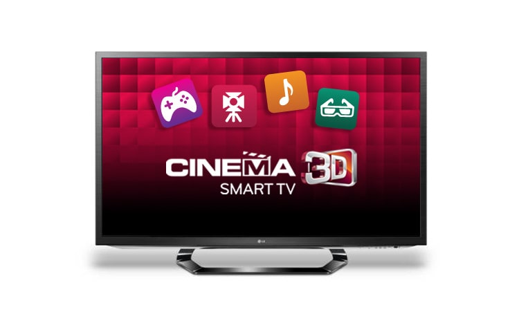 Vy framifrån av LED TV med Smart TV och Cinema 3D. 55LM620T