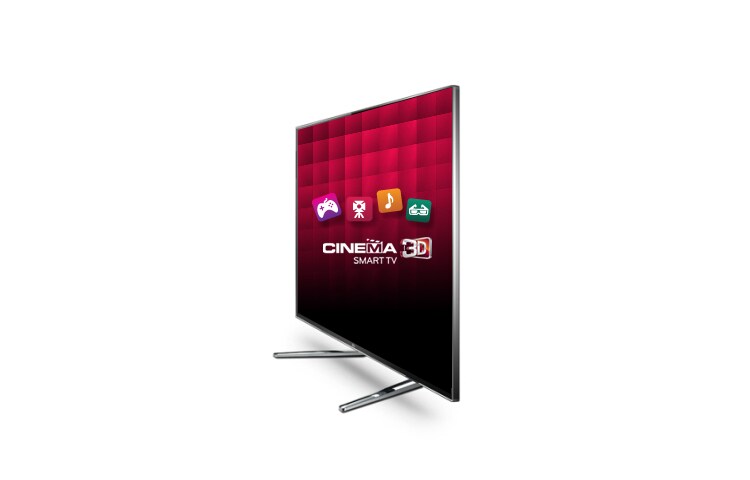 Vy framifrån av FULL LED TV med millimetertunna ramar, supersnabb Smart TV med Dual Core-processor, Magic Motion Remote och Cinema 3D. 55LM960W