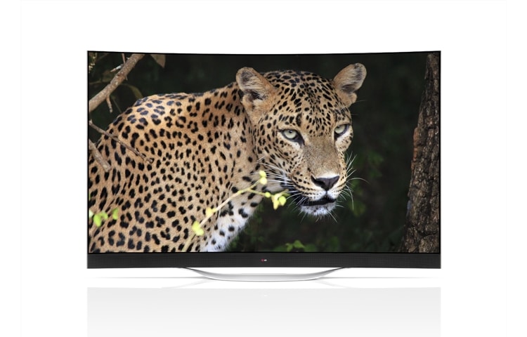 Vy framifrån av Denna TV på 77 tum är världens bästa TV. Den ger bästa möjliga bildkvalitet med LG:s patentskyddade WRGB-teknik och ULTRA HD-upplösning. OLED-skärmen ger perfekt kontrast och betraktningsvinkel och oslagbar rörelseskärpa. Den höga upplösningen ger perfekta färgnyanser och fylliga detaljer. 77EC980V