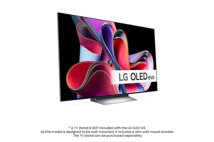 LG 65'' OLED evo G3 - 4K TV (2023), Vy framifrån med LG OLED evo, logotypen för 11 Years World No.1 OLED, och logotypen för 5 års panelgaranti är på skärmen, OLED65G36LA