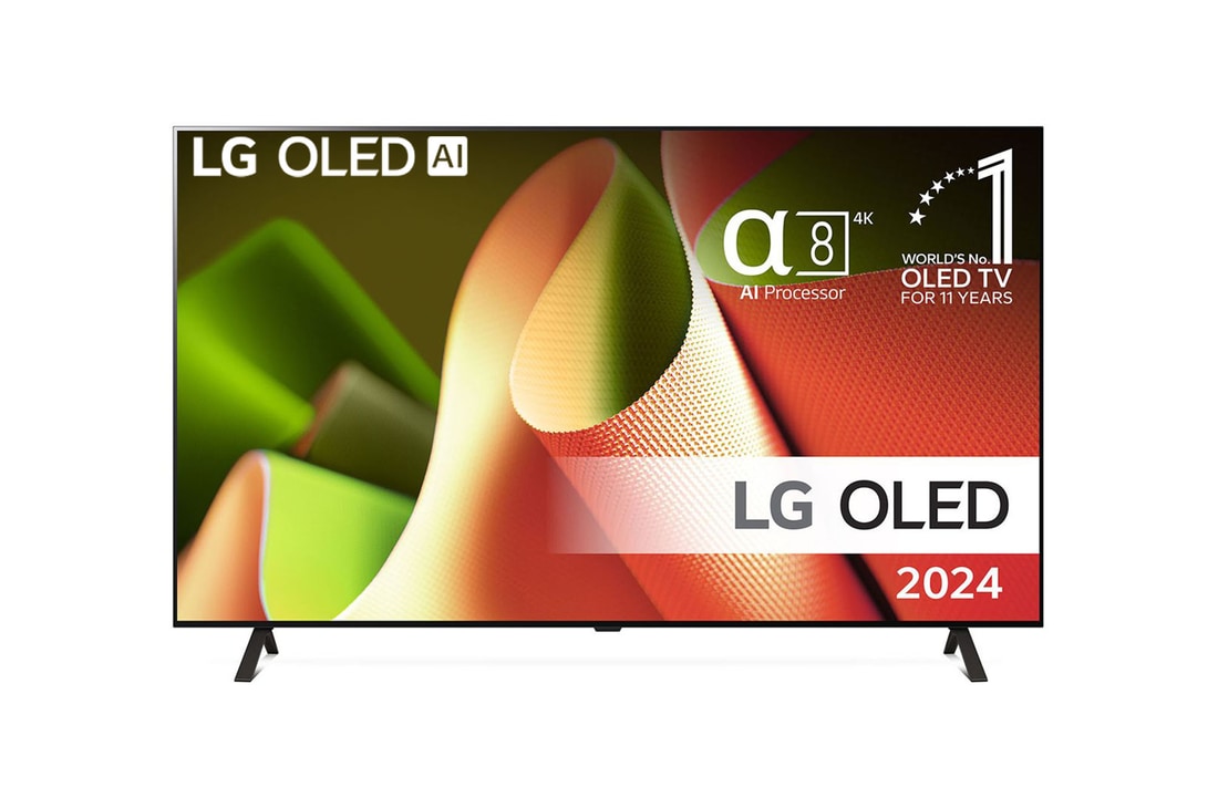 LG OLED evo AI B4 4K Smart TV på 77 tum OLED77B46LA 2024 med alpha 8 AI-processor 