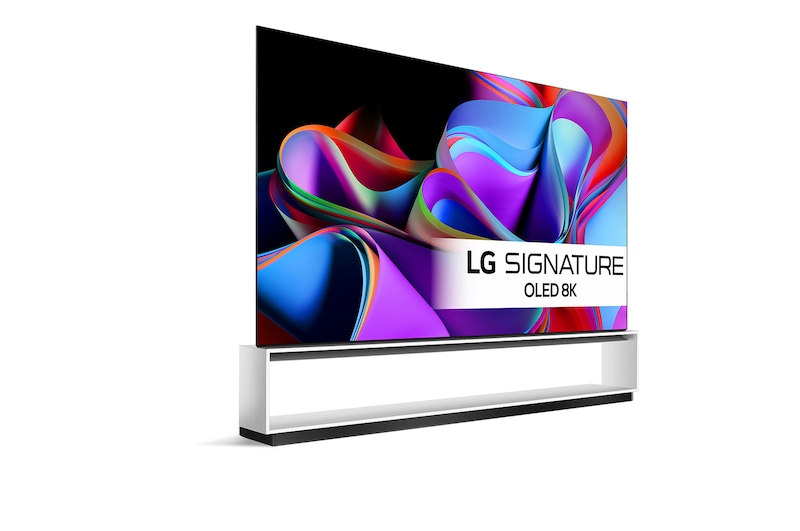 LG 88'' SIGNATURE OLED 8K - OLED Z3 (2023), Lätt vinklad vänstervänd sidovy., OLED88Z39LA