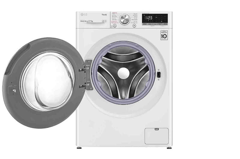 LG 9 kg / 5 kg Tvättmaskin/Torktumlare(Vit) - Steam, Energiklass E, AI DD™, Smart Diagnosis™ med Wi-Fi, CV40V5S2E