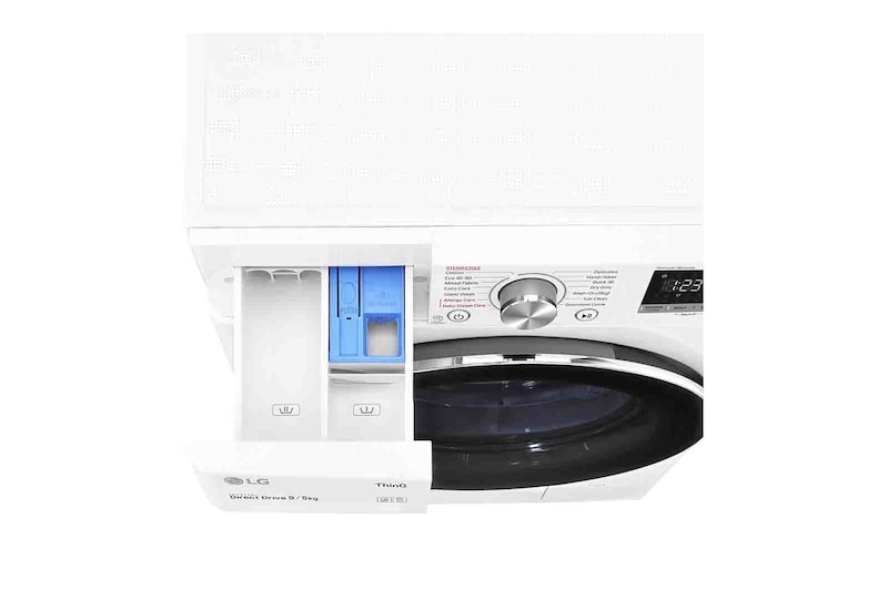 LG 9 kg / 5 kg Tvättmaskin/Torktumlare(Vit) - Steam, Energiklass E, AI DD™, Smart Diagnosis™ med Wi-Fi, CV40V5S2E