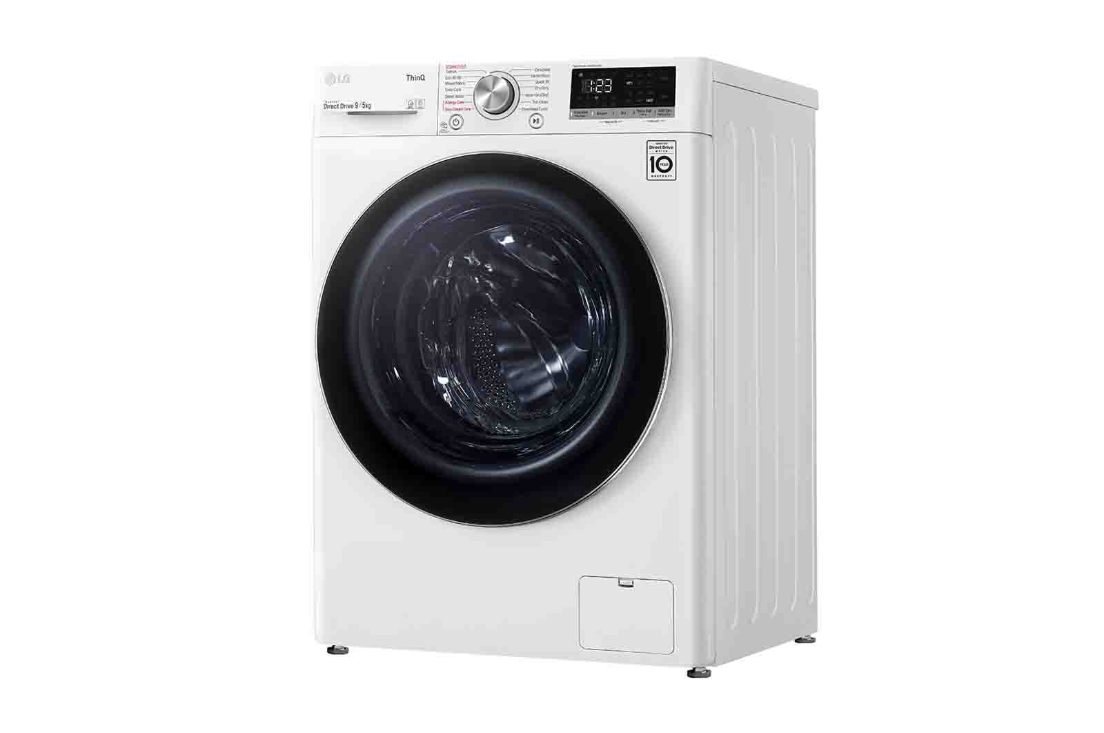 LG 9 kg / 5 kg Tvättmaskin/Torktumlare(Vit) - Steam, Energiklass E, AI DD™, Smart Diagnosis™ med Wi-Fi, CV40V5S2E