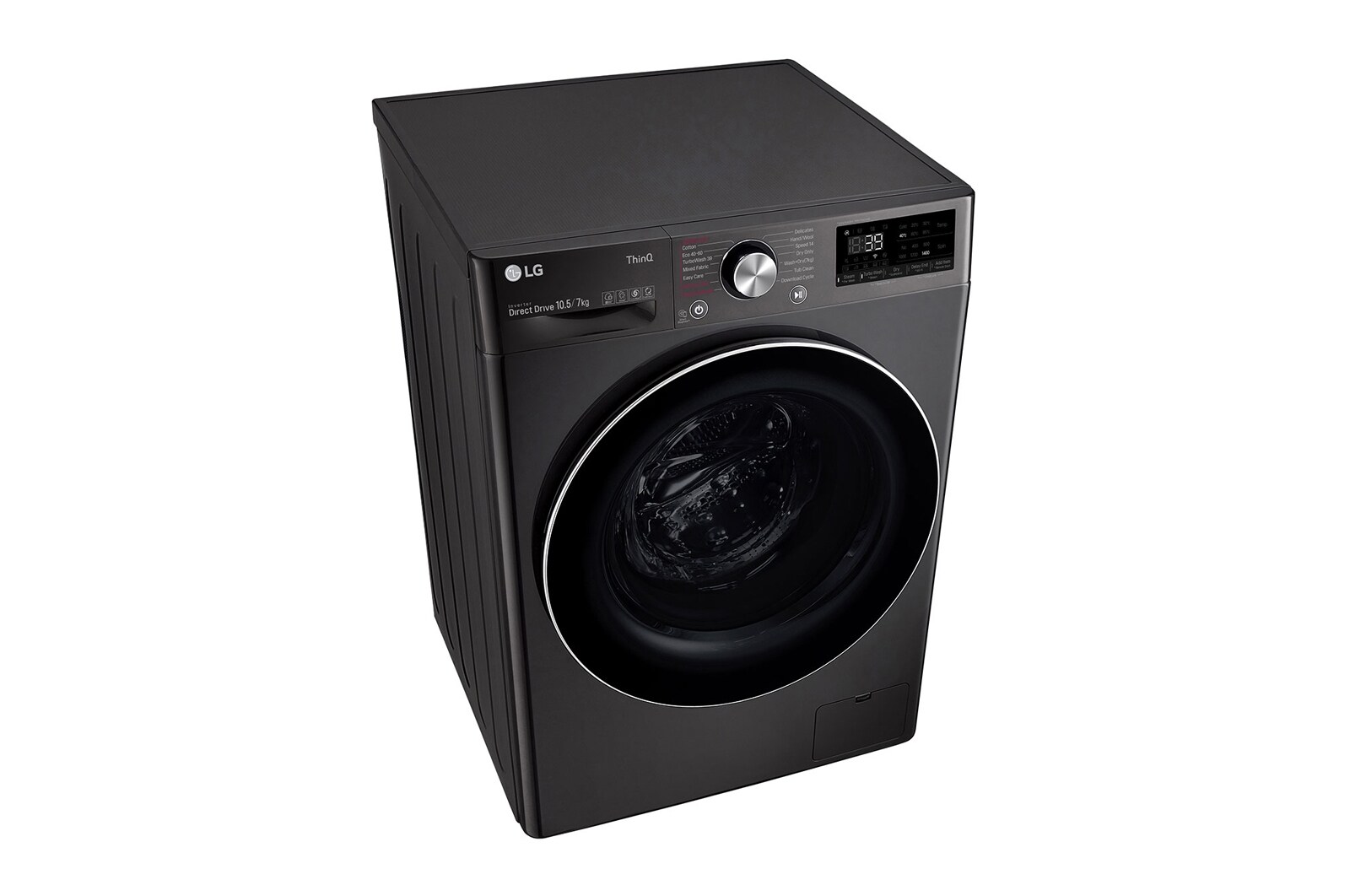 LG 10.5 kg / 7 kg Tvättmaskin/Torktumlare(Svart) - Steam, Energiklass E, TurboWash™360, AI DD™, Smart Diagnosis™ med Wi-Fi, CV90J7S2BE