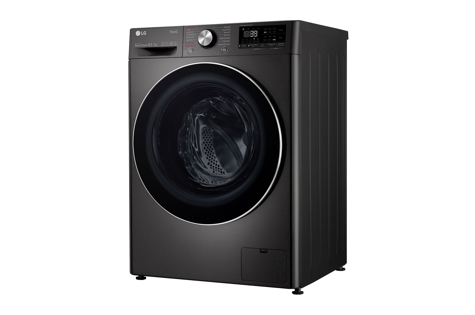 LG 10.5 kg / 7 kg Tvättmaskin/Torktumlare(Svart) - Steam, Energiklass E, TurboWash™360, AI DD™, Smart Diagnosis™ med Wi-Fi, CV90J7S2BE