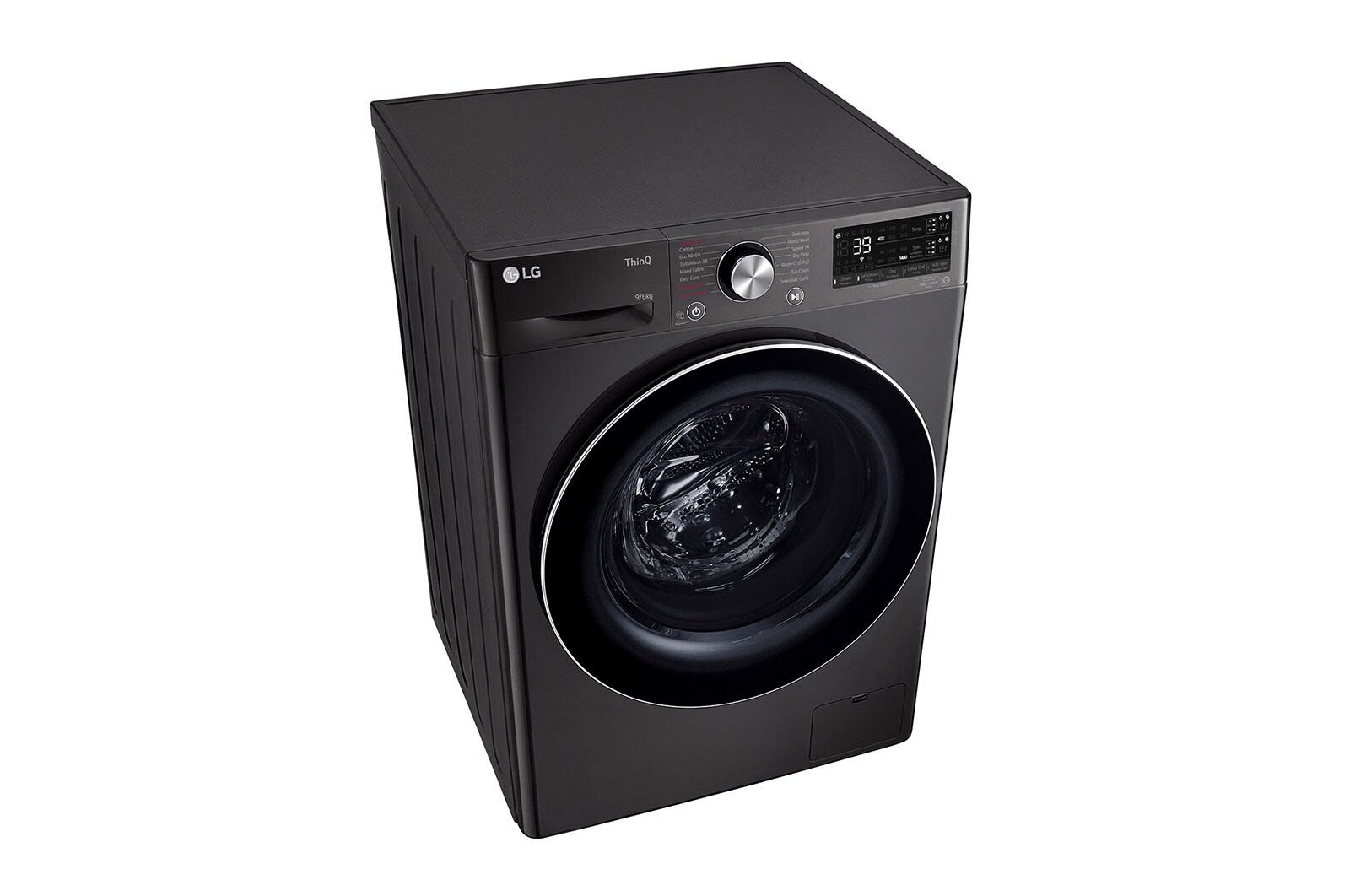 LG 9 kg / 6 kg Tvättmaskin/Torktumlare(Svart) - Auto Dose, Steam, Energiklass E, TurboWash™360, AI DD™, Smart Diagnosis™ med Wi-Fi, CV90V6S2BA