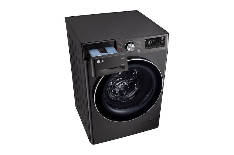 LG 9 kg / 6 kg Tvättmaskin/Torktumlare(Svart) - Auto Dose, Steam, Energiklass E, TurboWash™360, AI DD™, Smart Diagnosis™ med Wi-Fi, CV90V6S2BA