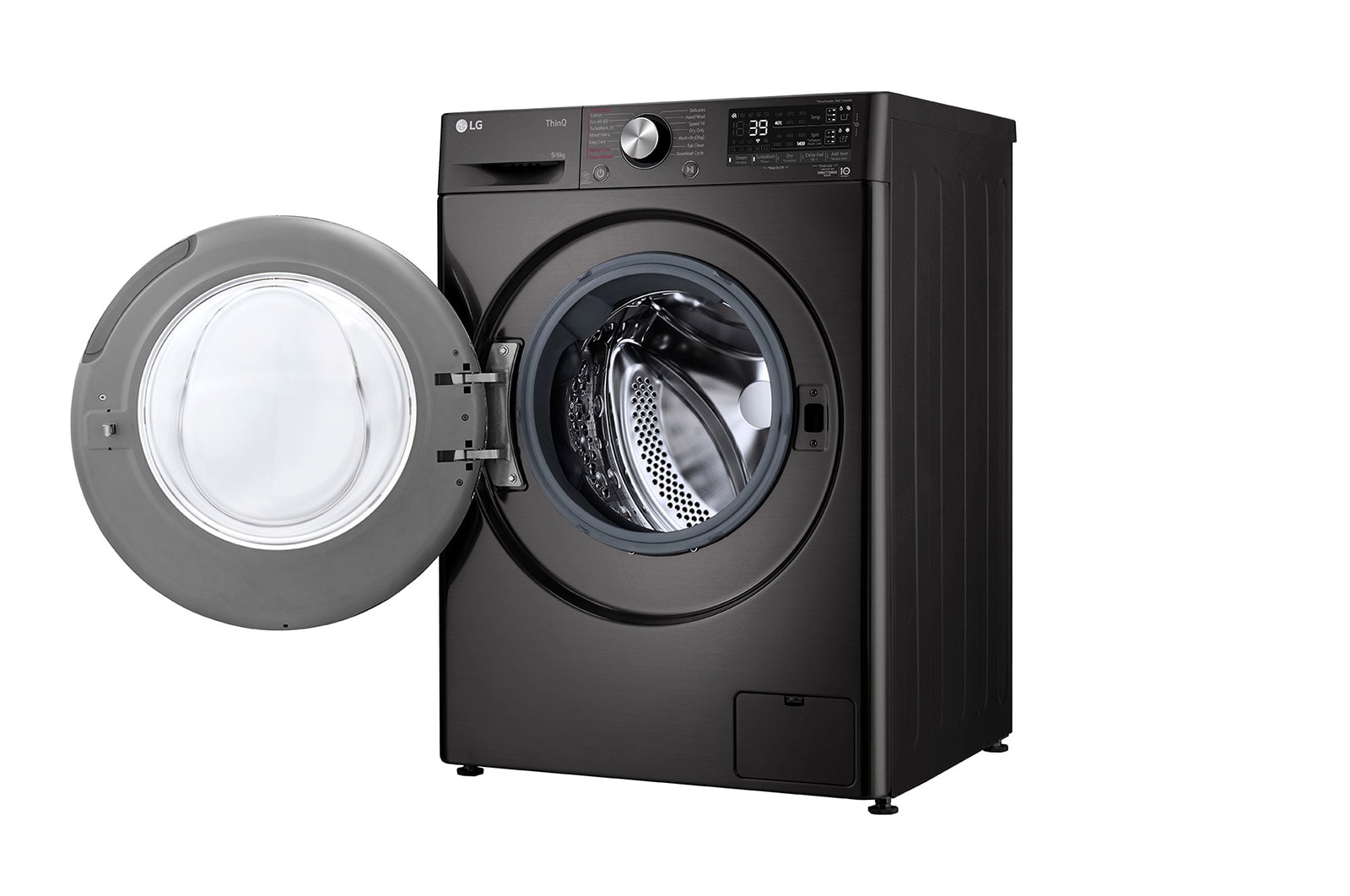 LG 9 kg / 6 kg Tvättmaskin/Torktumlare(Svart) - Auto Dose, Steam, Energiklass E, TurboWash™360, AI DD™, Smart Diagnosis™ med Wi-Fi, CV90V6S2BA