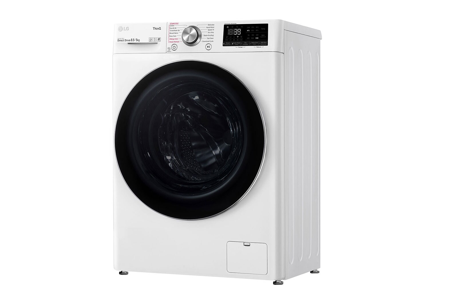 LG 8.5 kg / 5 kg Tvättmaskin/Torktumlare(Vit) - Steam+, Energiklass E, TurboWash™360, AI DD™, Smart Diagnosis™ med Wi-Fi, CV92T5S2SQE