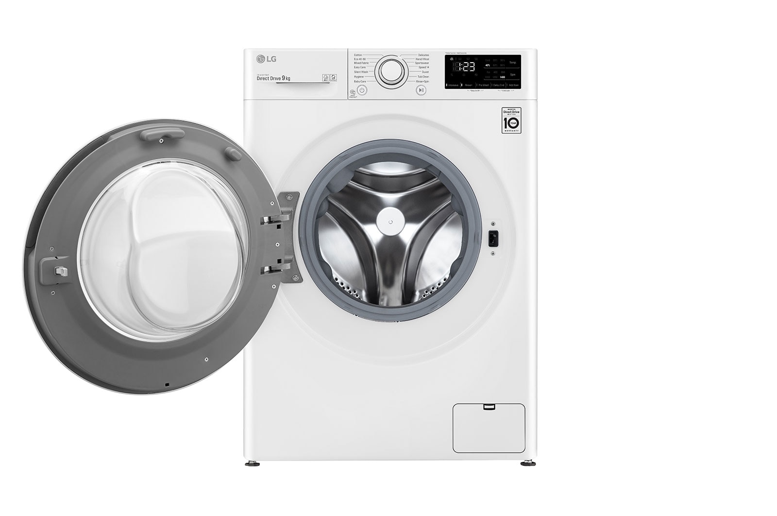LG 9 kg Tvättmaskin(Vit), Energiklass B, AI DD™, Smart Diagnosis™, E4WV409N0W