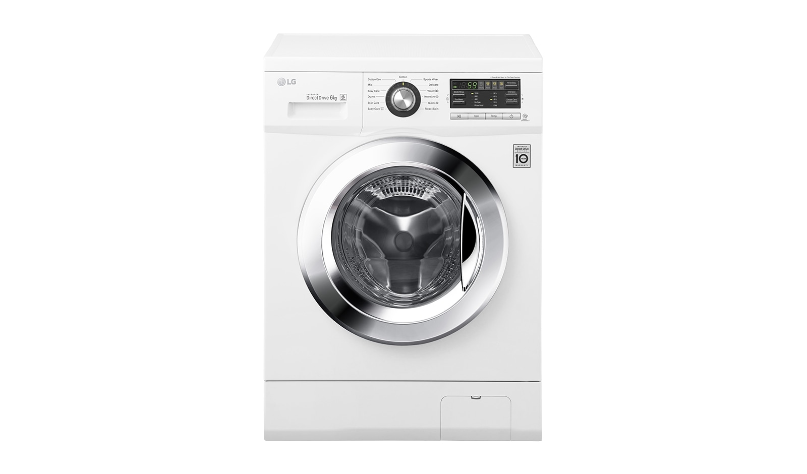 Vy framifrån av 1-6 kg 6 Motion Direct Drive tvättmaskin F1296NDA3