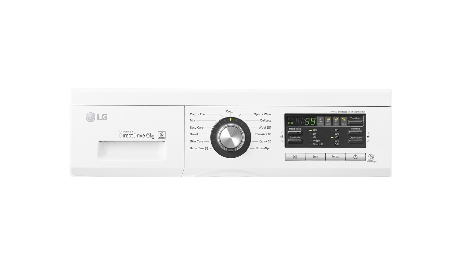 LG 1-6 kg 6 Motion Direct Drive tvättmaskin, F1296NDA3