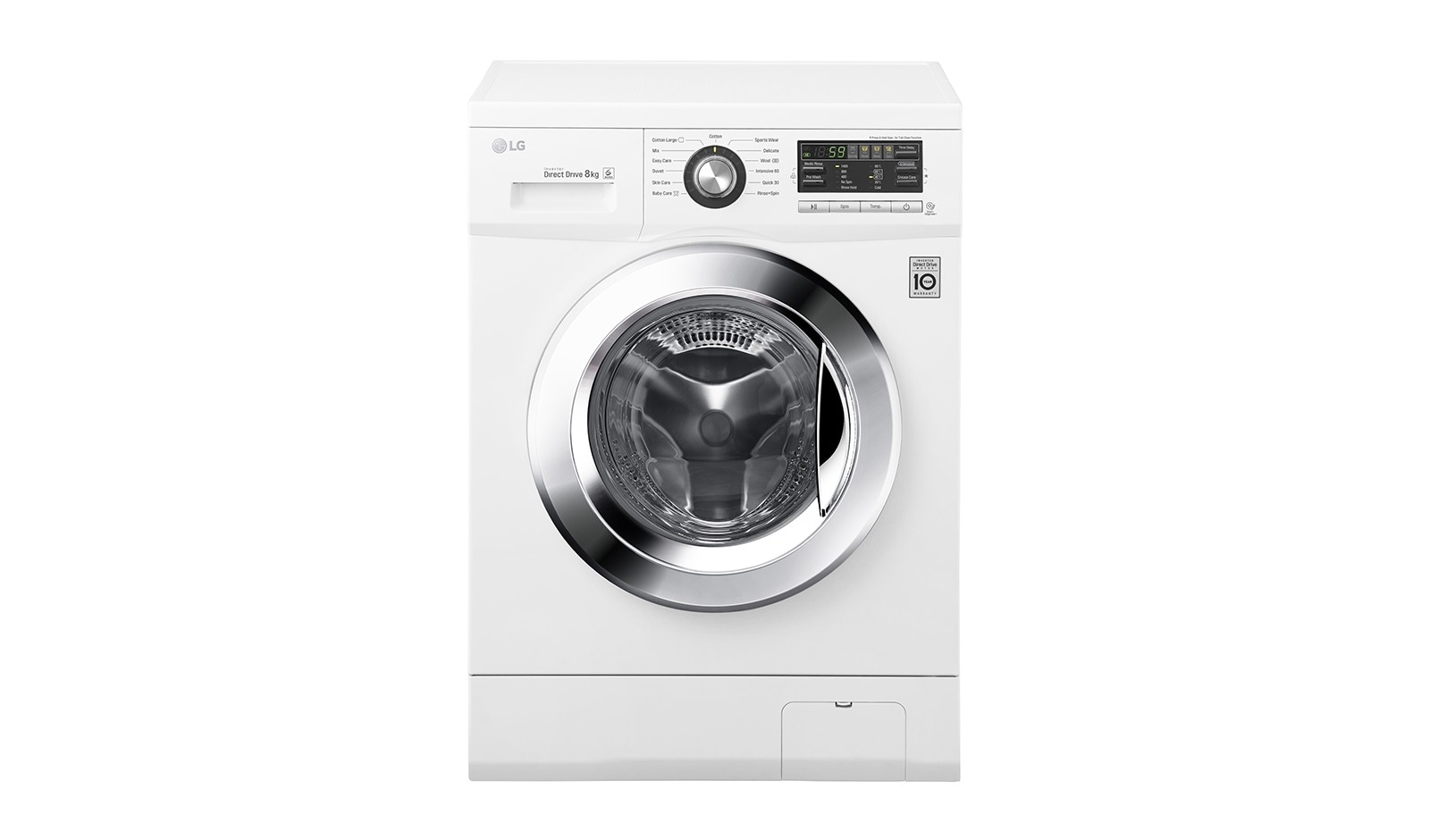 Vy framifrån av 1-8 kg 6 Motion Direct Drive tvättmaskin F1496TDA3