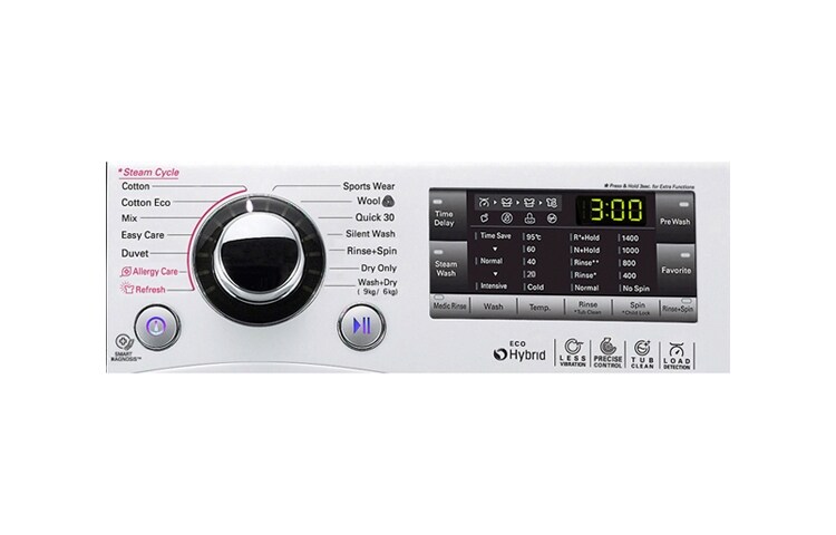 LG 1-9 kg Steam 6 Motion Direct Drive tvätt/torkmaskin, F14A8RDH