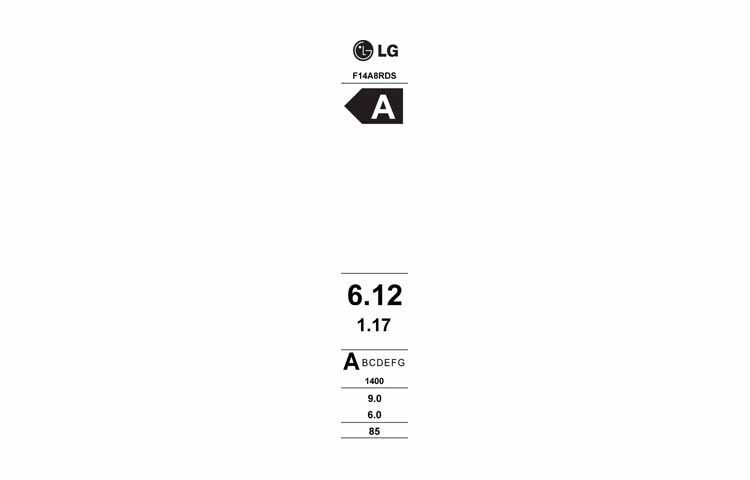 LG 1-9 kg Steam 6 Motion Direct Drive tvätt/torkmaskin, F14A8RDS