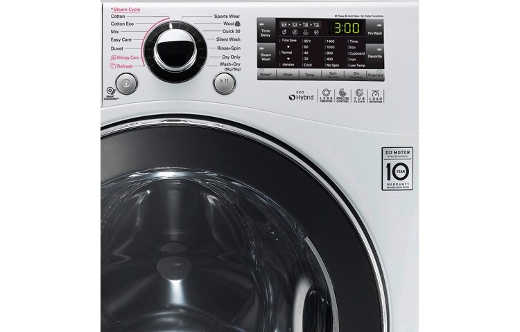 LG 1-9 kg Steam 6 Motion Direct Drive tvätt/torkmaskin, F14A8RDS