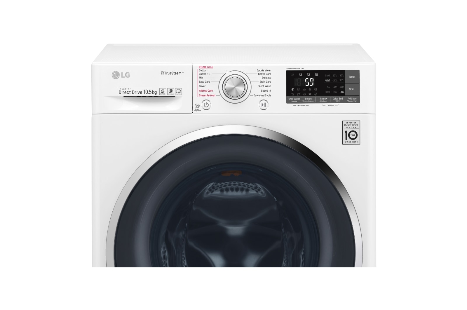 LG 1-10,5 kg TurboWash™ & True Steam™, Wi-Fi, 6 Motion Direct Drive tvättmaskin, F14AW0S2