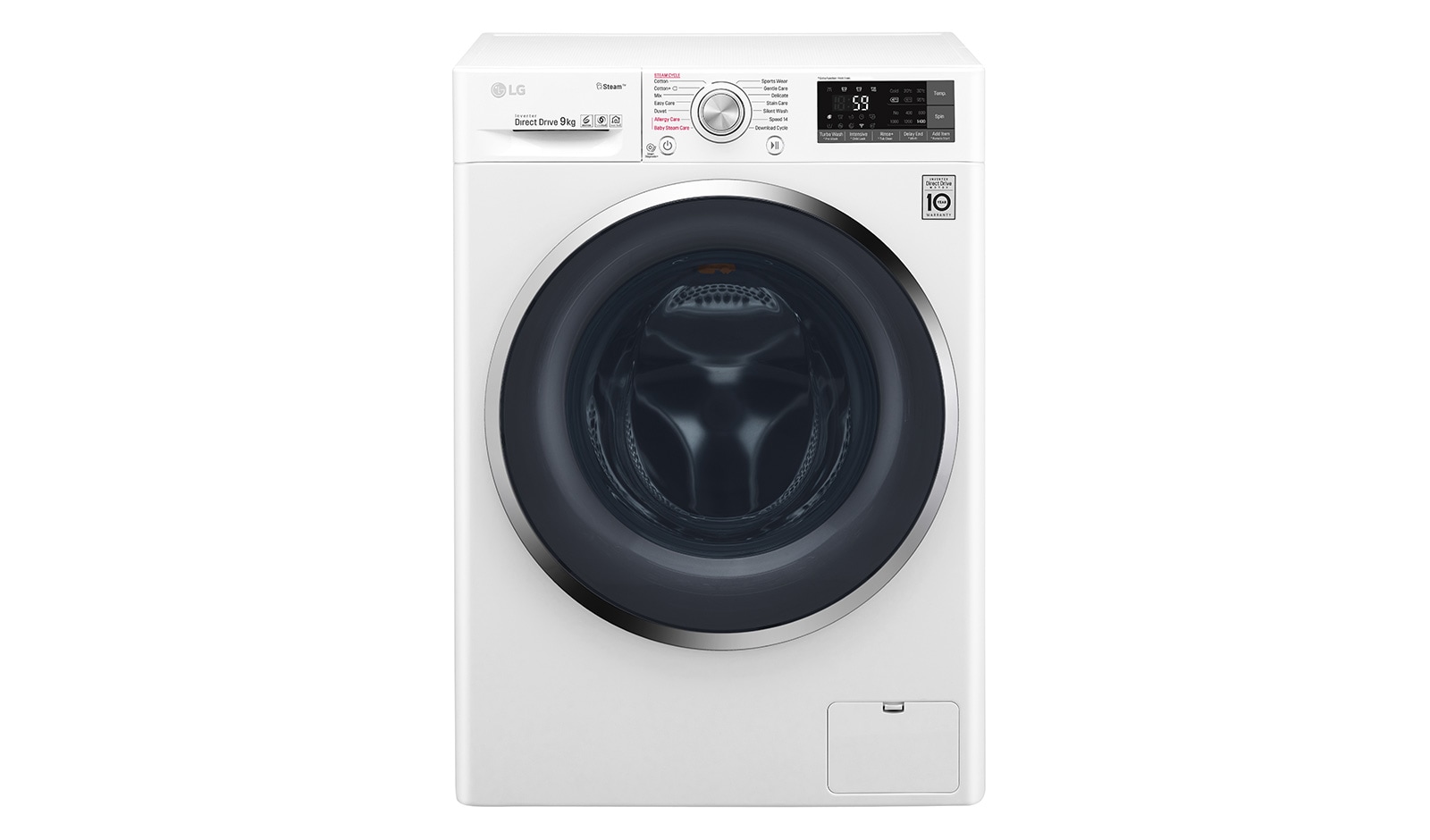 Vy framifrån av 1-9 kg TurboWash™ &amp; Spa Steam, Wi-Fi, 6 Motion Direct Drive tvättmaskin, energiklass A&#43;&#43;&#43; ( -30%) F14AW9S2