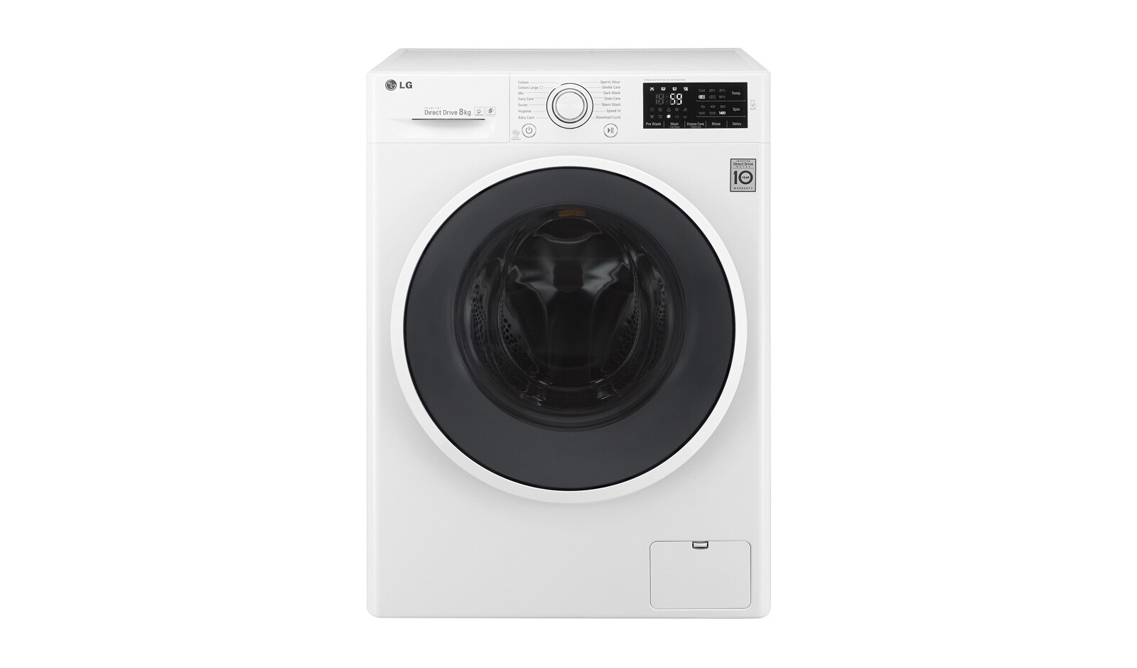 Vy framifrån av 1-8 kg Direct Drive tvättmaskin F14U2TDN0
