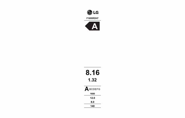 LG 1-12 kg Steam 6 Motion Direct Drive tvätt/torkmaskin , F1695RDH7