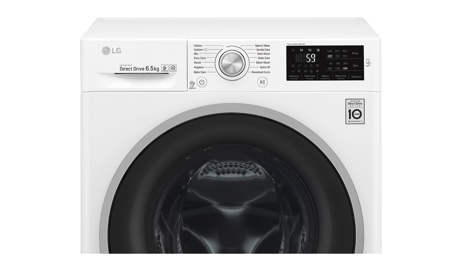 LG 1-6.5 kg 6 Motion Direct Drive tvättmaskin, slim (45cm djup), energiklass A+++ , F2J6WN1W